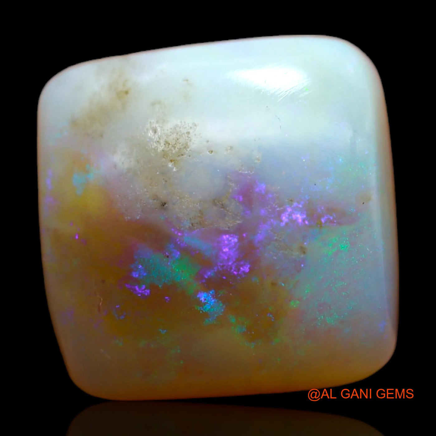 8.40 Cts Natural Australian Fire Opal Square Cabochon Loose Gemstone For Jewelry 13x13x6 mm AB-319