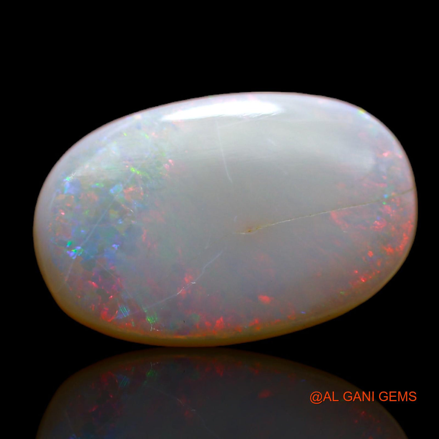5.00 Cts Unheated Australian Fire Opal Loose Gemstone Oval Cabochon Natural 16x10x4 mm AB-339