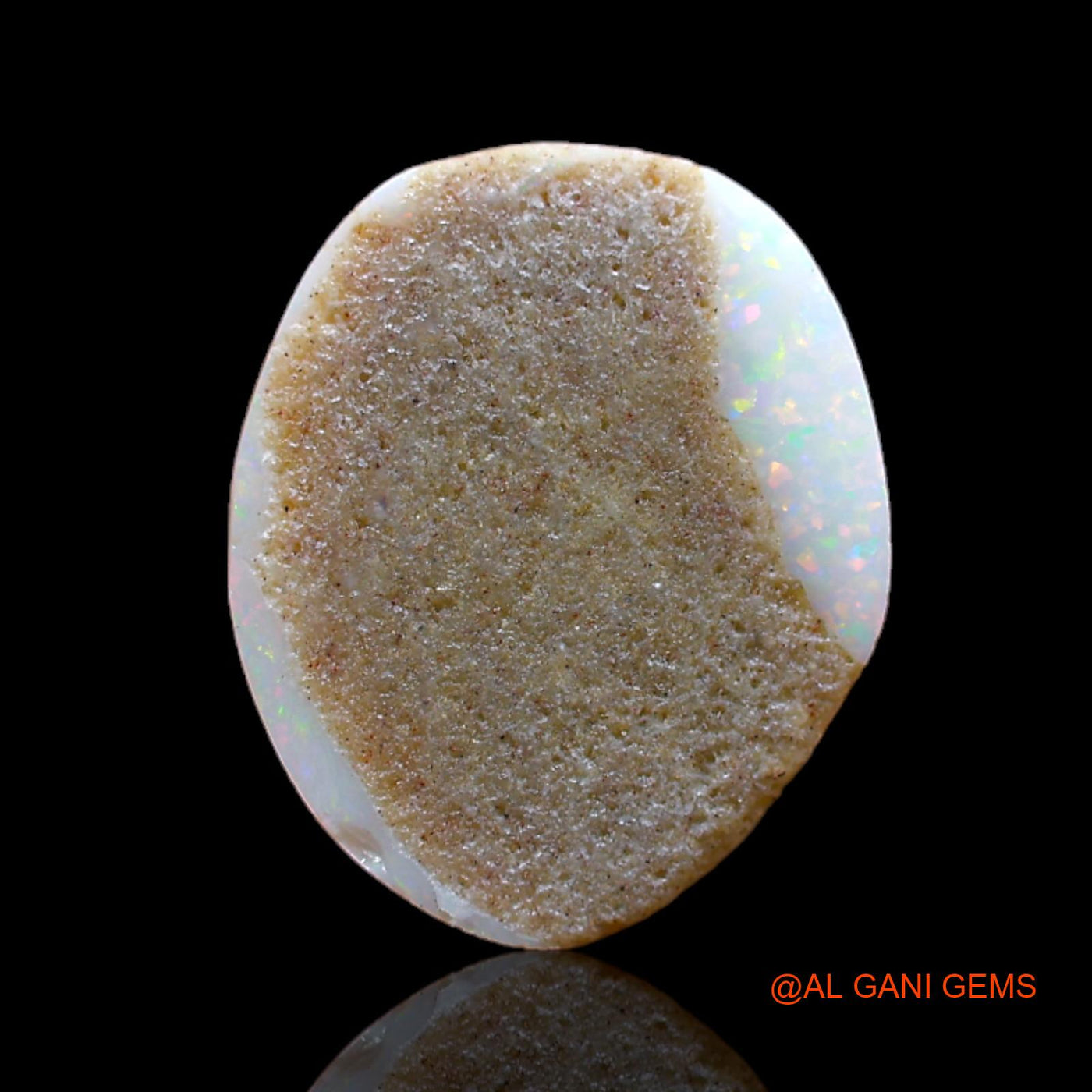 3.20 Cts Unheated Australian Fire Opal Loose Gemstone Fancy Cabochon Natural 15x12x3 mm AB-341