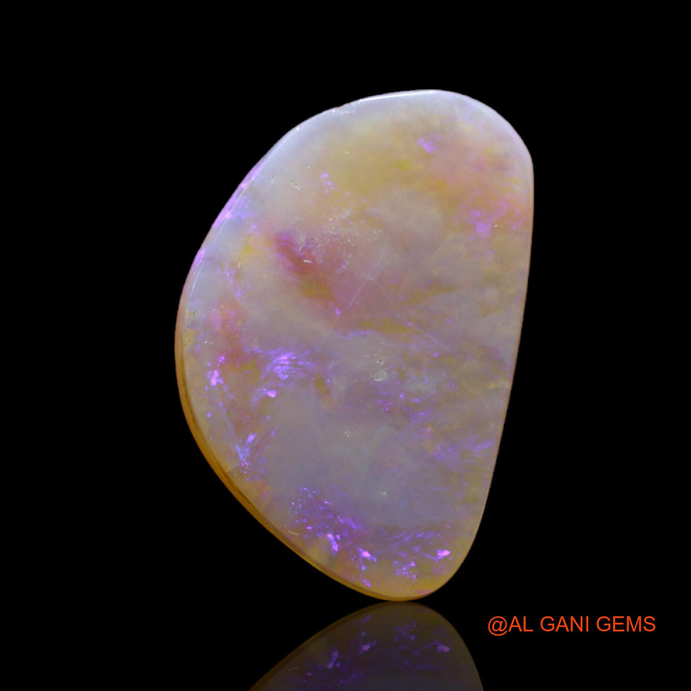 3.40 Cts Unheated Australian Fire Opal Loose Gemstone Fancy Cabochon Natural 17x12x2 mm AB-345