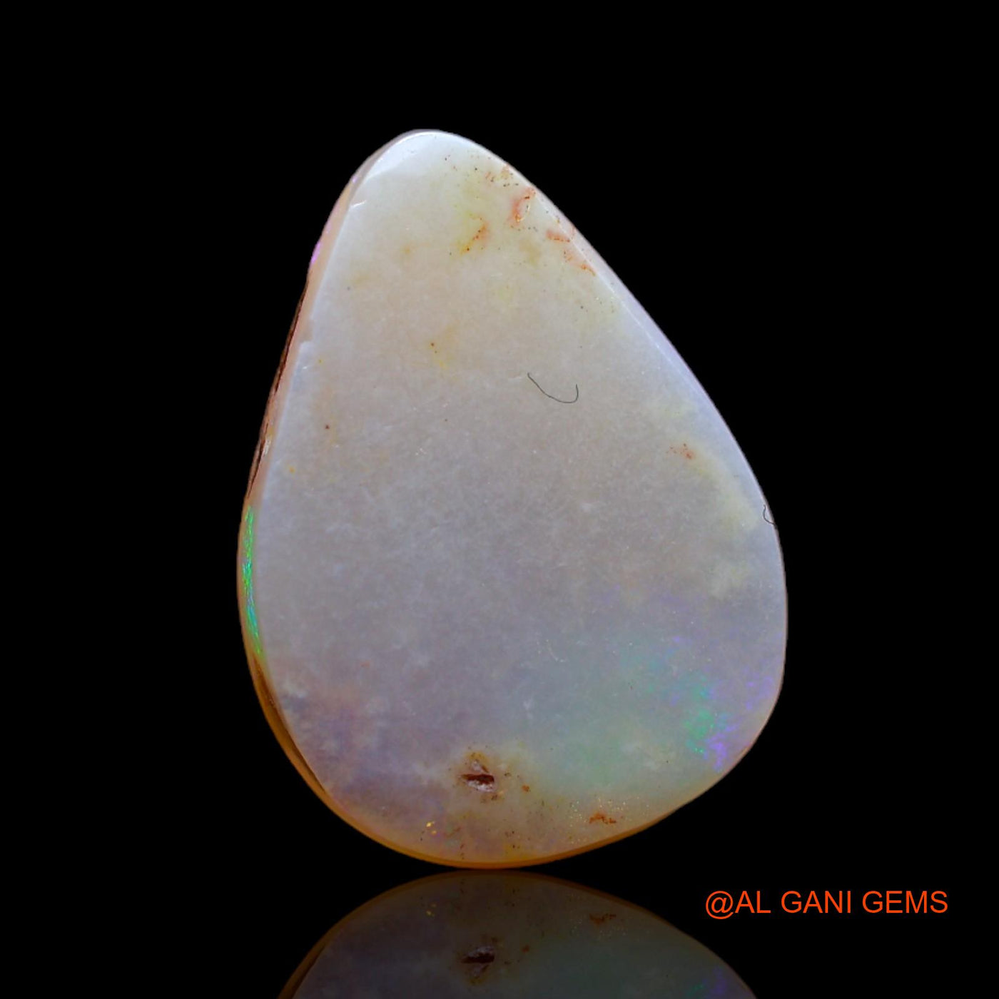 Natural Untreated Fire Opal Loose Gemstone Pear Cabochon From Australia 4.70 Cts 17x12x3 mm AB-362