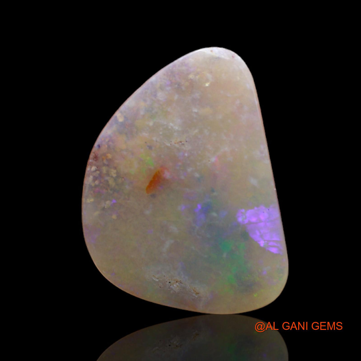 Natural Untreated Fire Opal Loose Gemstone Fancy Cabochon From Australia 3.50 Cts 16x12x2 mm AB-369