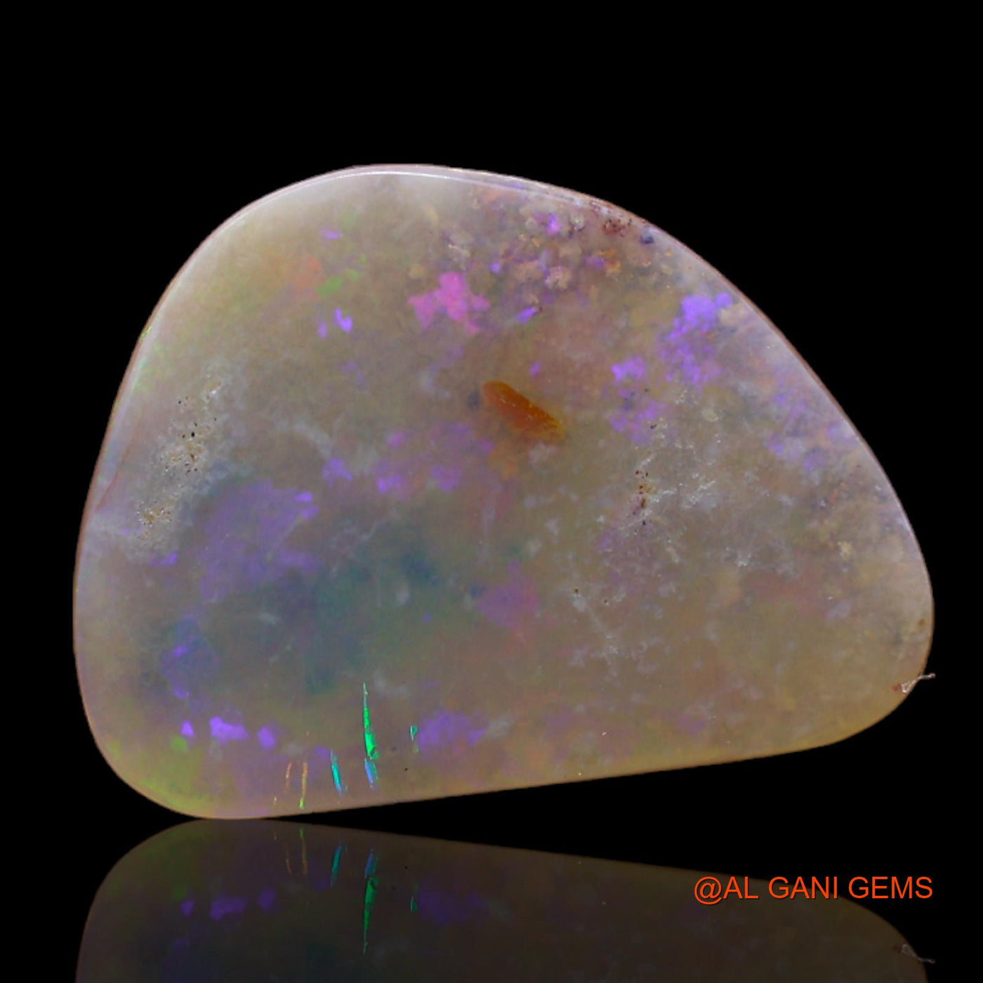 Natural Untreated Fire Opal Loose Gemstone Fancy Cabochon From Australia 3.50 Cts 16x12x2 mm AB-369