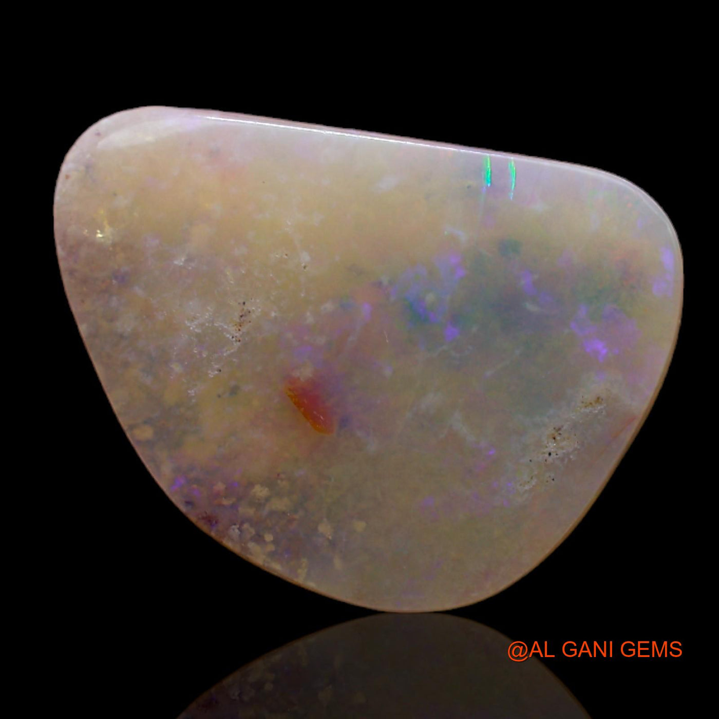Natural Untreated Fire Opal Loose Gemstone Fancy Cabochon From Australia 3.50 Cts 16x12x2 mm AB-369