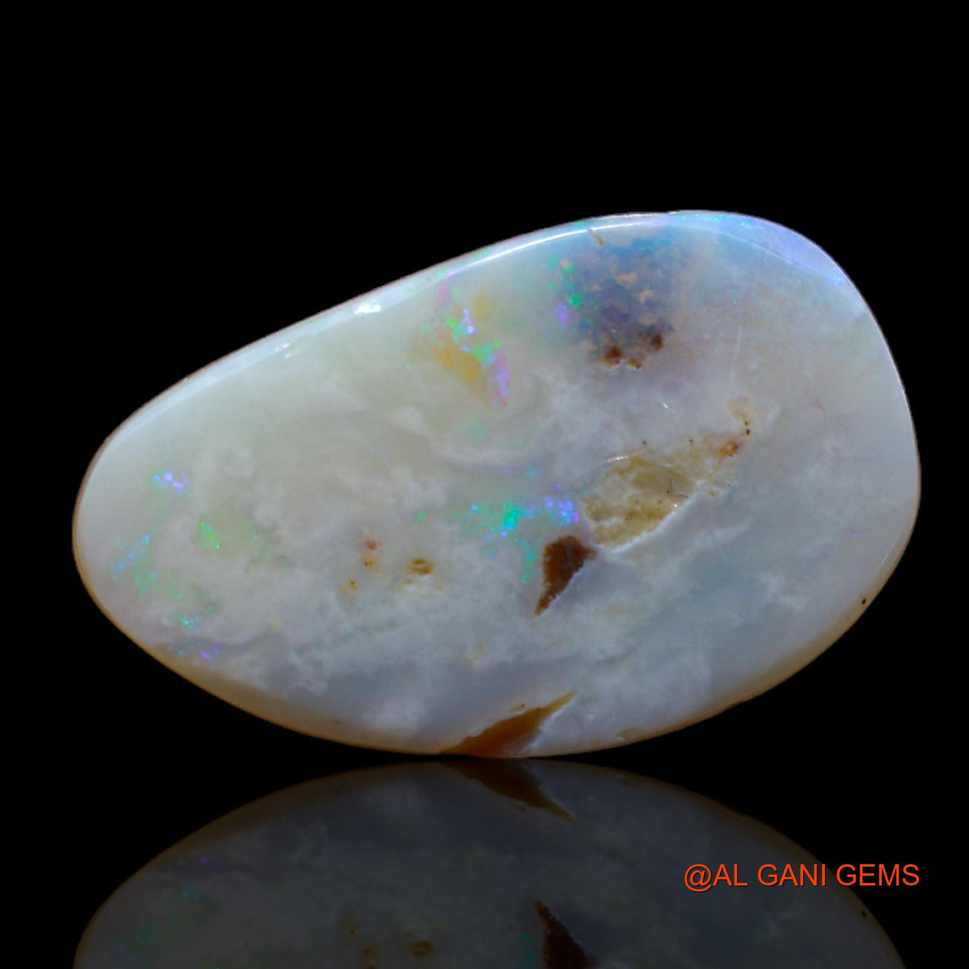 2.60 Cts Unheated Australian Fire Opal Loose Gemstone Fancy Cabochon Natural 17x10x2 mm AB-371