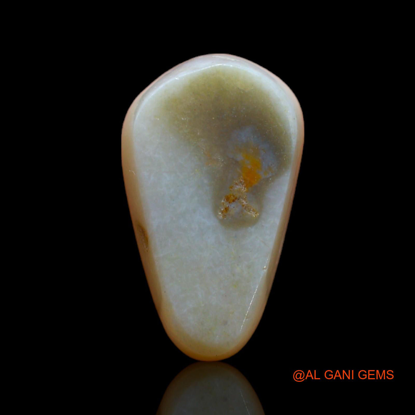 Natural Untreated Fire Opal Loose Gemstone Pear Cabochon From Australia 6.40 Cts 17x10x5 mm AB-375