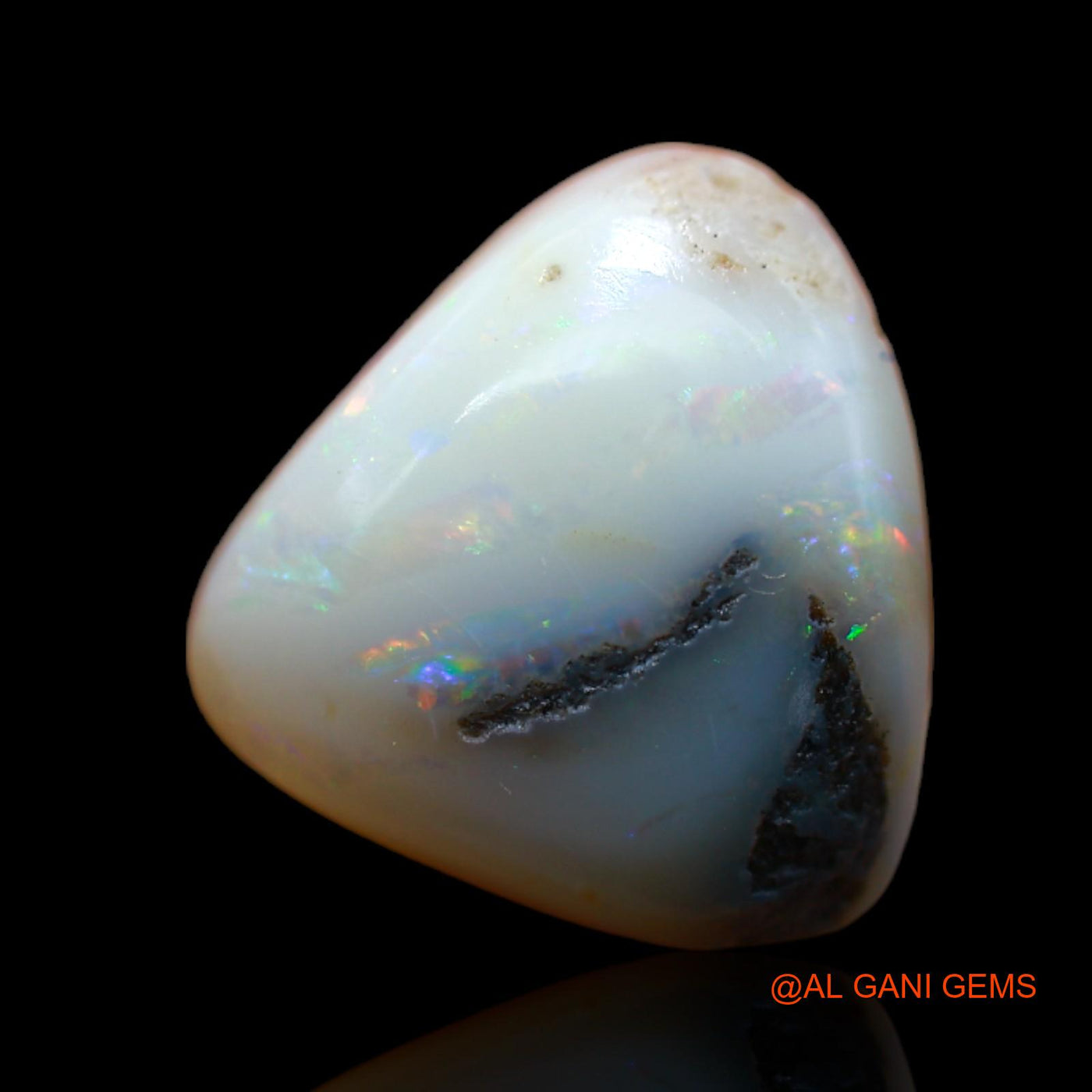4.00 Cts Unheated Australian Fire Opal Loose Gemstone Trillion Cabochon Natural 11x11x5 mm AB-399