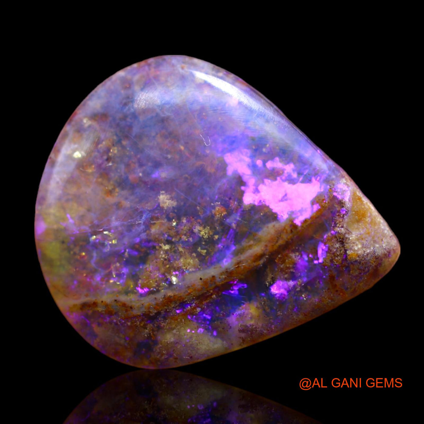 Natural Fire Opal Gemstone 12.00 Cts Loose Pear Cabochon From Australia 20x17x5 mm AB-3