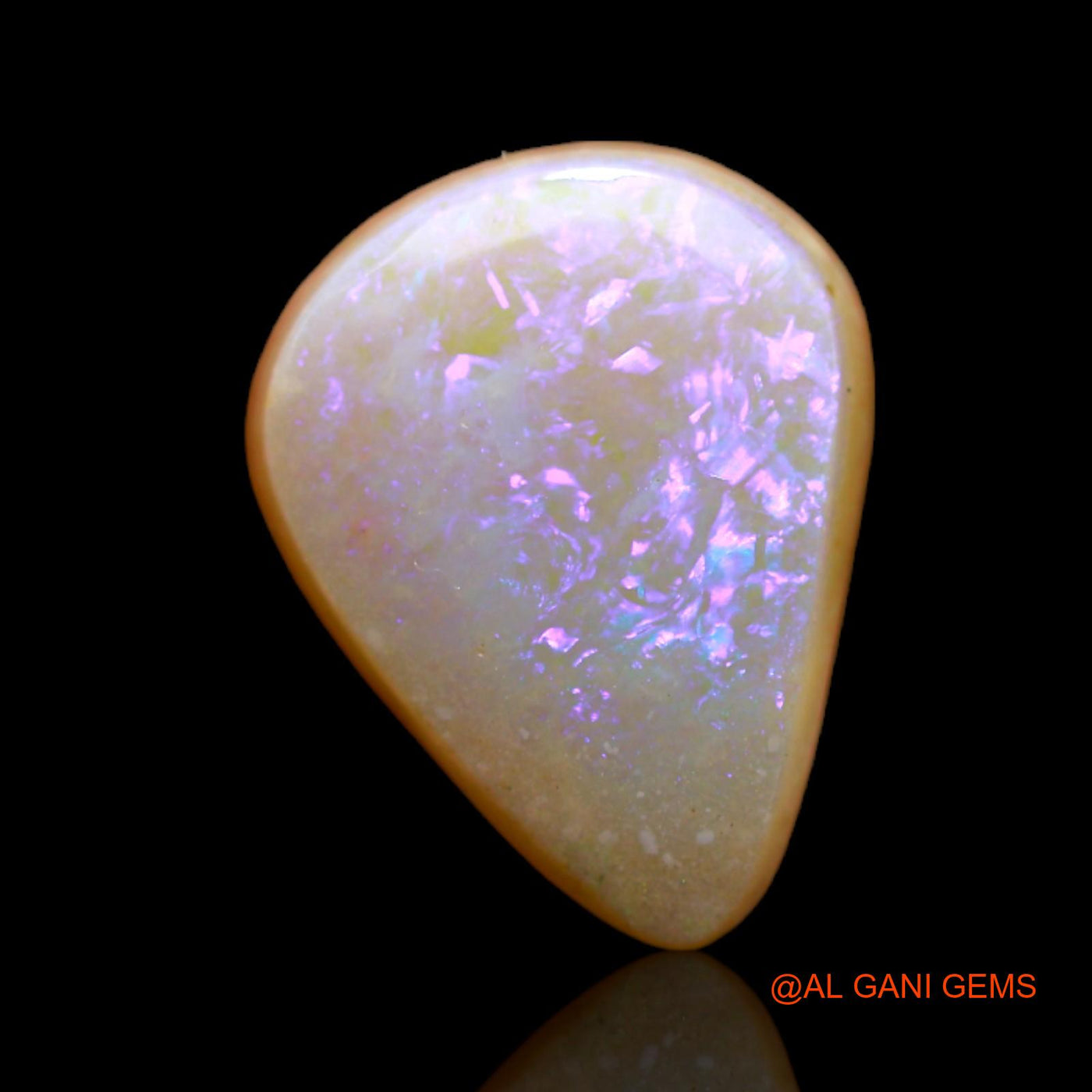 Natural Fire Opal Gemstone 3.00 Cts Loose Pear Cabochon From Australia 12x9x4 mm AB-400