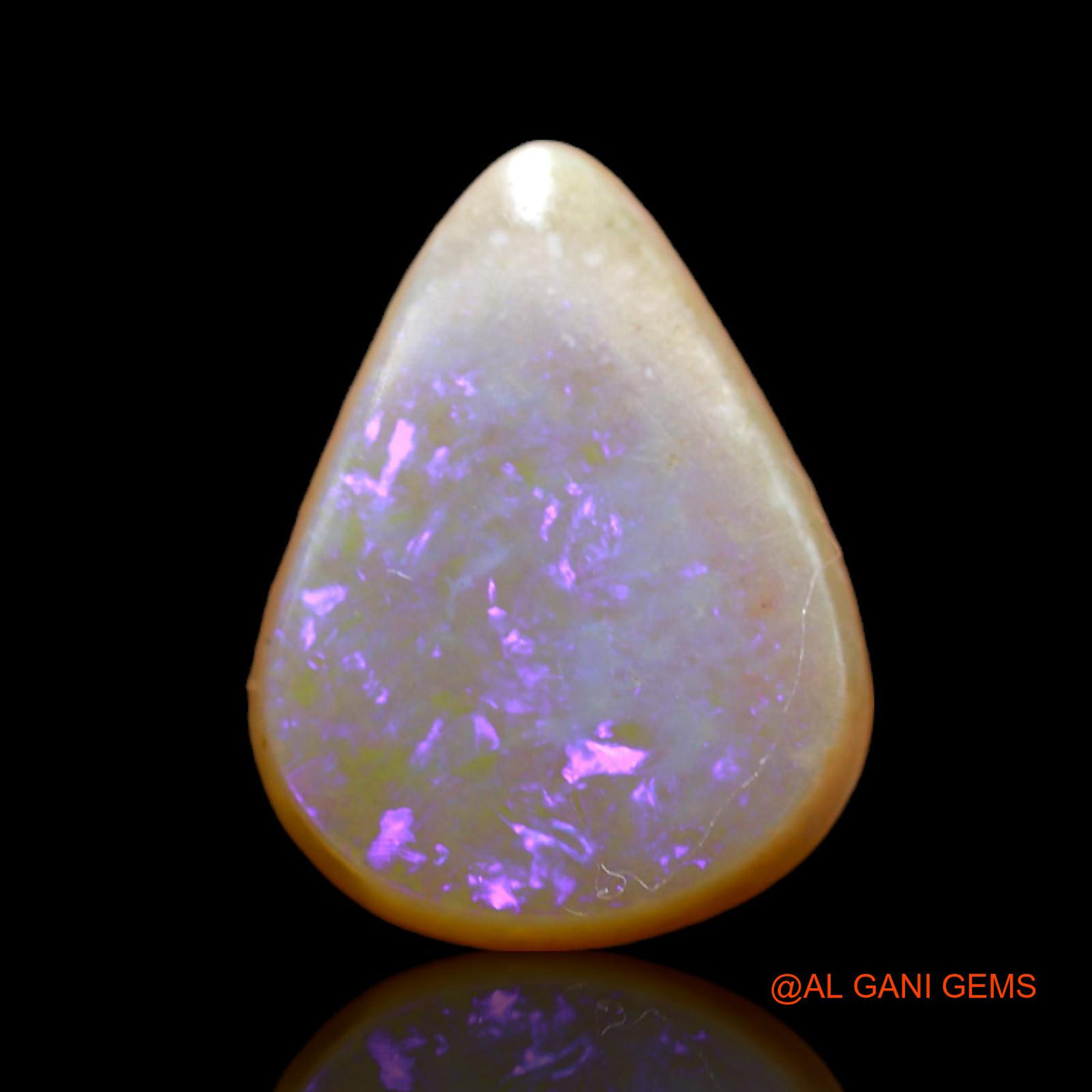 Natural Fire Opal Gemstone 3.00 Cts Loose Pear Cabochon From Australia 12x9x4 mm AB-400