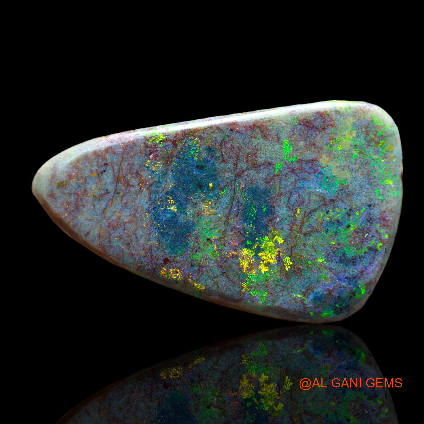 17.00 Cts Natural Australian Fire Opal Loose Gemstone Fancy Cabochon 31x19x5 mm AB-402