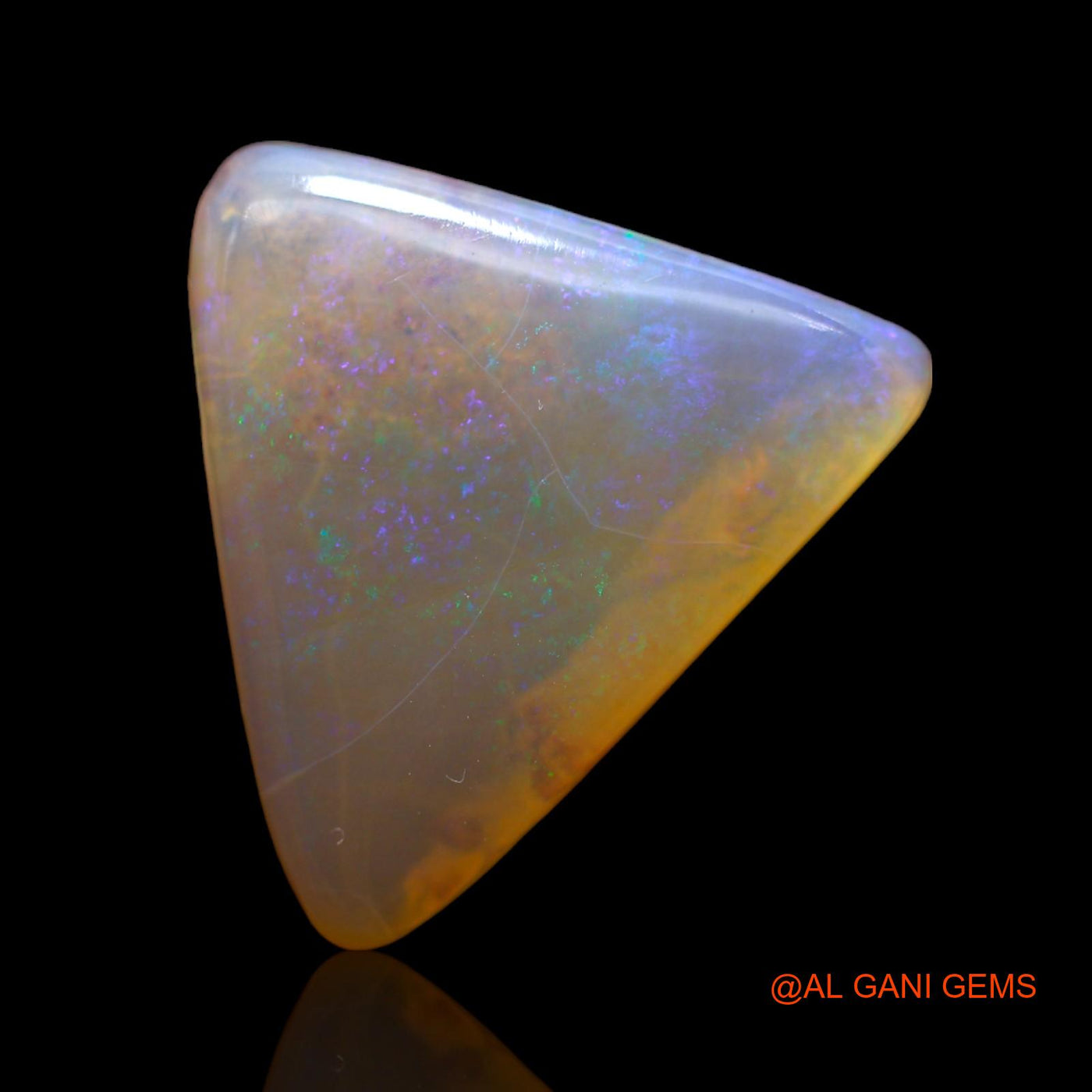 Natural Fire Opal Gemstone 9.00 Cts Loose Trillion Cabochon From Australia 20x19x4 mm AB-414