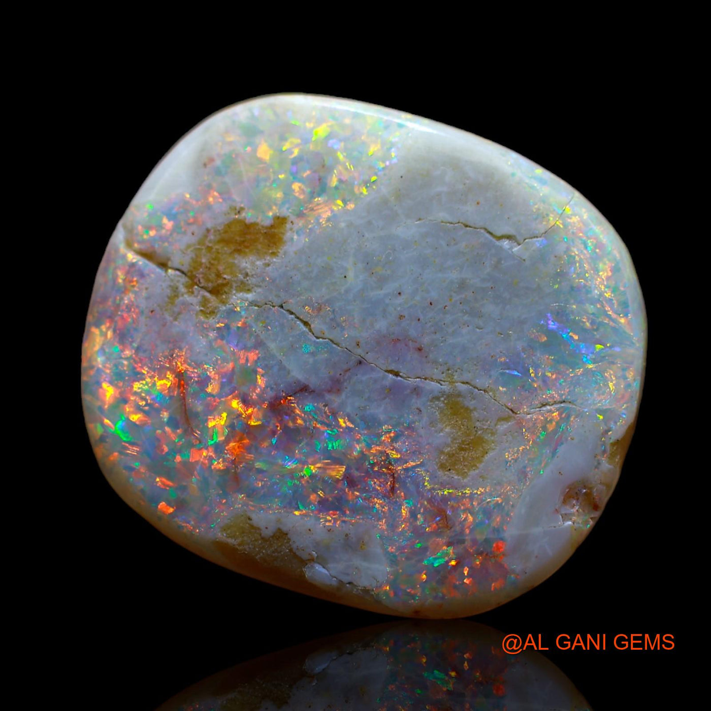 17.00 Cts Natural Australian Fire Opal Loose Gemstone Oval Cabochon 21x18x6 mm AB-416
