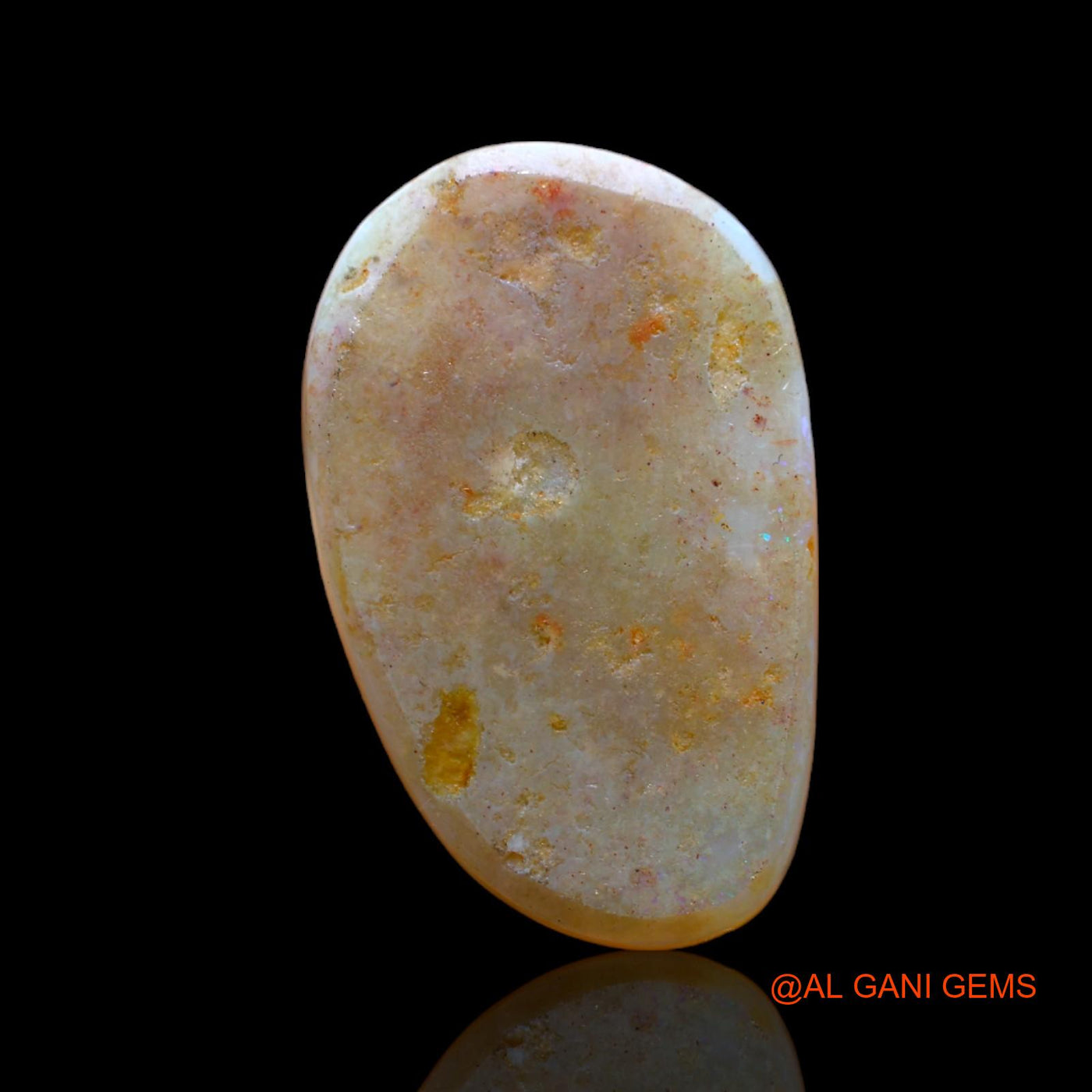 7.00 Cts Natural Australian Fire Opal Loose Gemstone Fancy Cabochon 23x15x2 mm AB-421