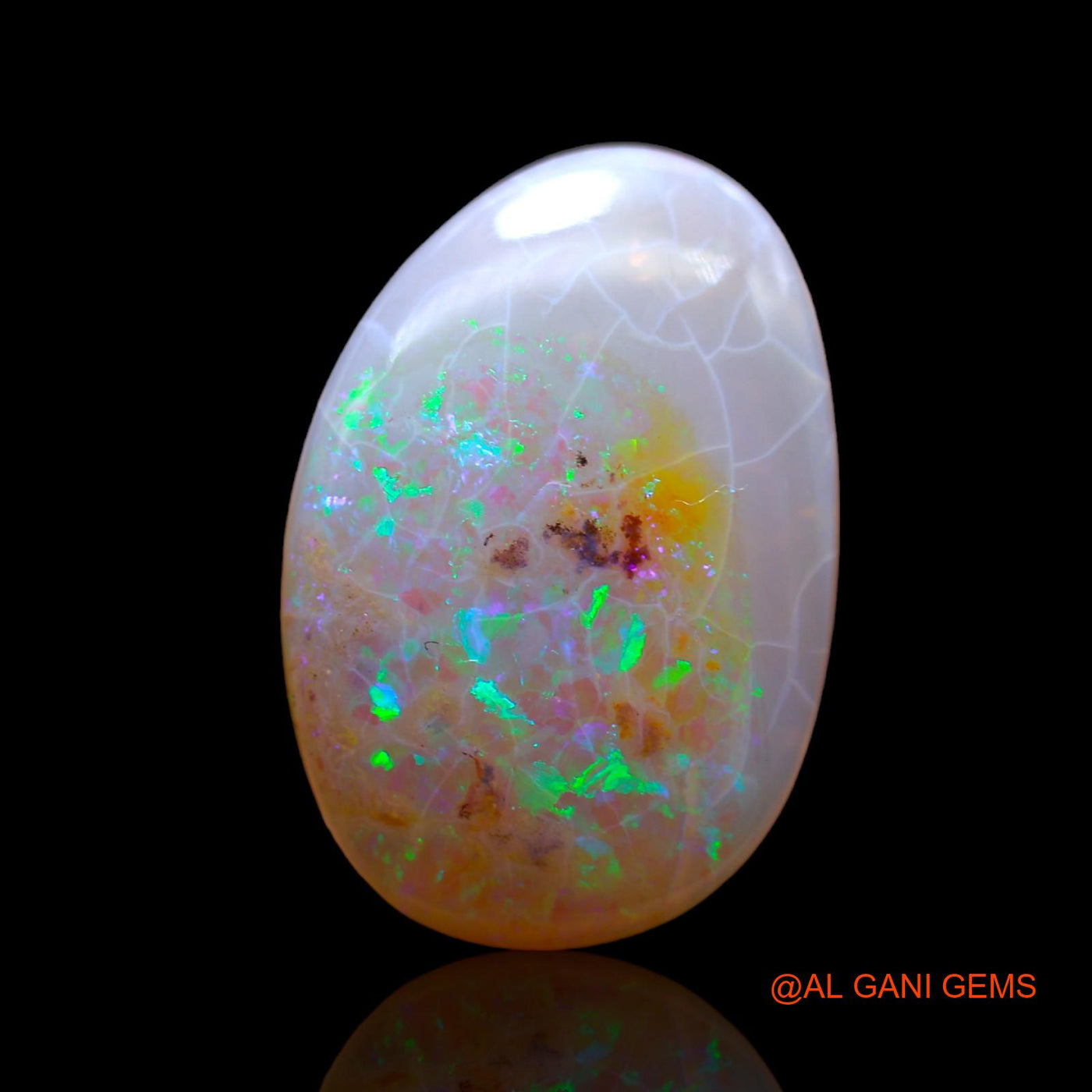 13.00 Cts Natural Australian Fire Opal Fancy Cabochon Loose Gemstone For Jewelry 21x14x6 mm AB-425