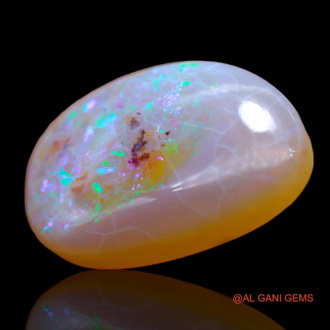13.00 Cts Natural Australian Fire Opal Fancy Cabochon Loose Gemstone For Jewelry 21x14x6 mm AB-425