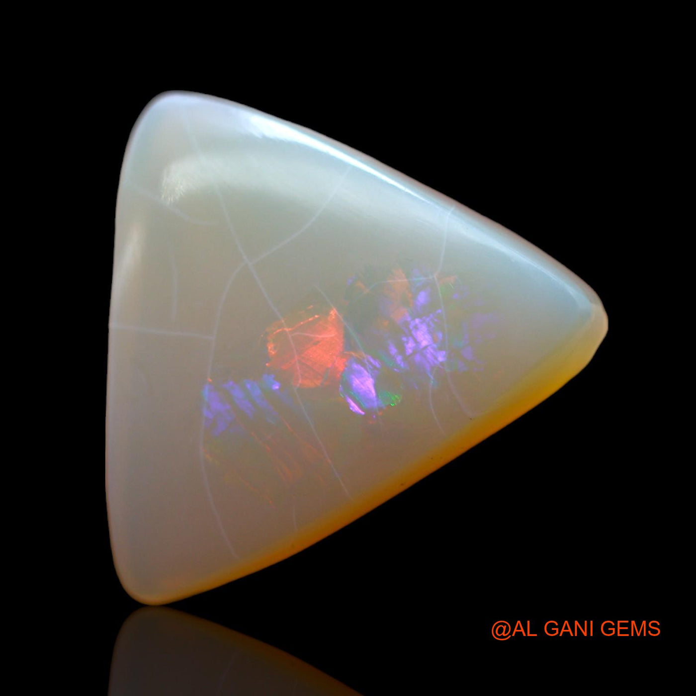 12.00 Cts Unheated Australian Fire Opal Loose Gemstone Trillion Cabochon Natural 18x18x6 mm AB-427
