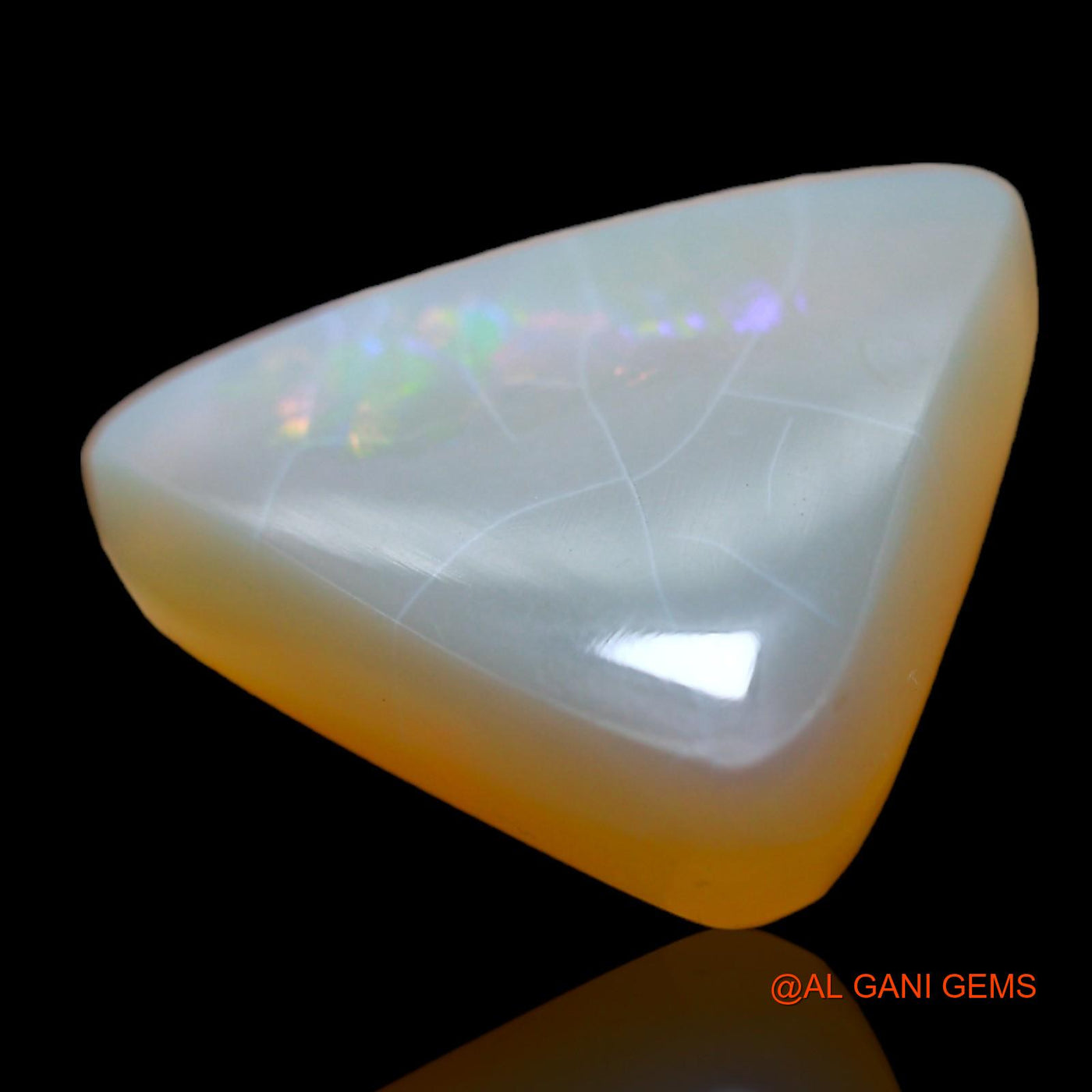 12.00 Cts Unheated Australian Fire Opal Loose Gemstone Trillion Cabochon Natural 18x18x6 mm AB-427