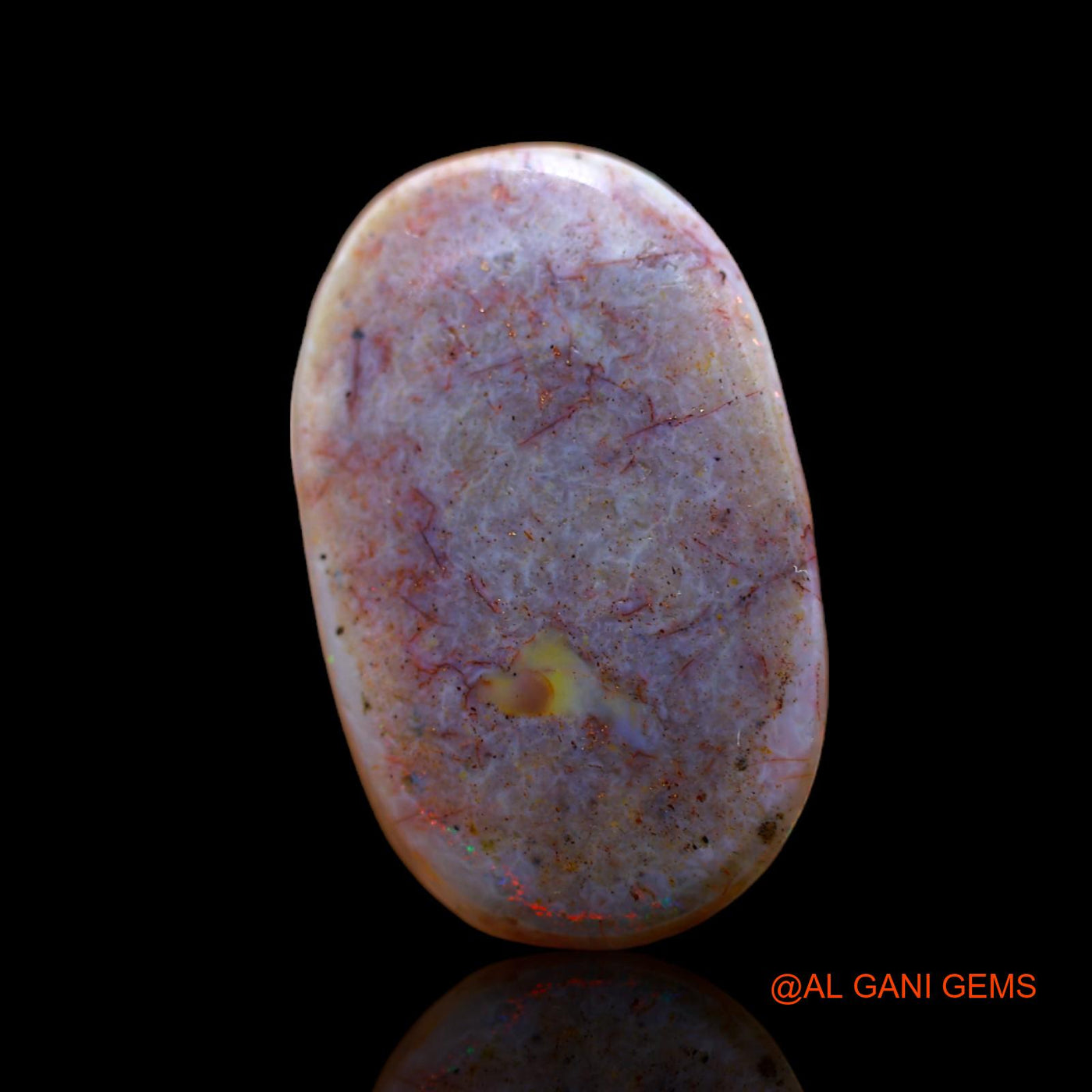 7.00 Cts Natural Australian Fire Opal Loose Gemstone Oval Cabochon 20x12x4 mm AB-435