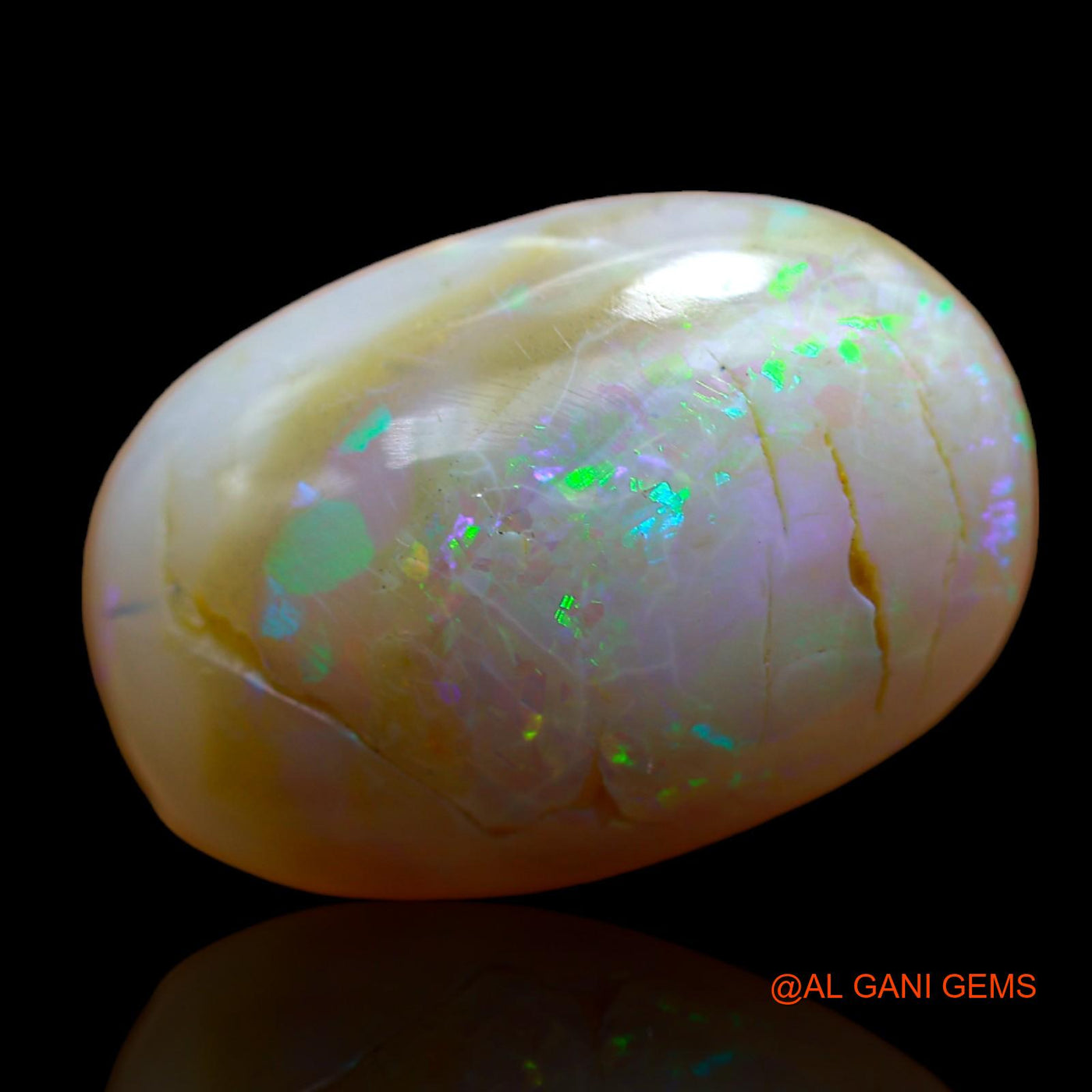 12.00 Cts Unheated Australian Fire Opal Loose Gemstone Oval Cabochon Natural 20x14x7 mm AB-442