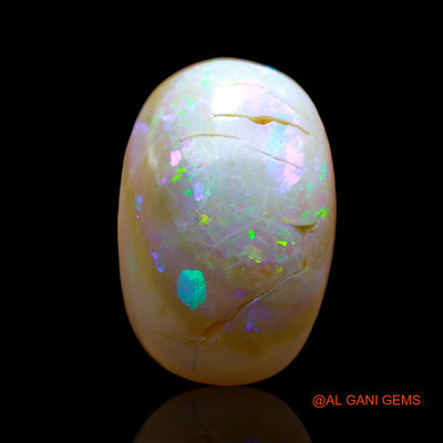 12.00 Cts Unheated Australian Fire Opal Loose Gemstone Oval Cabochon Natural 20x14x7 mm AB-442
