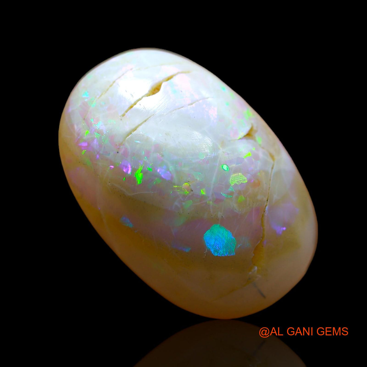 12.00 Cts Unheated Australian Fire Opal Loose Gemstone Oval Cabochon Natural 20x14x7 mm AB-442