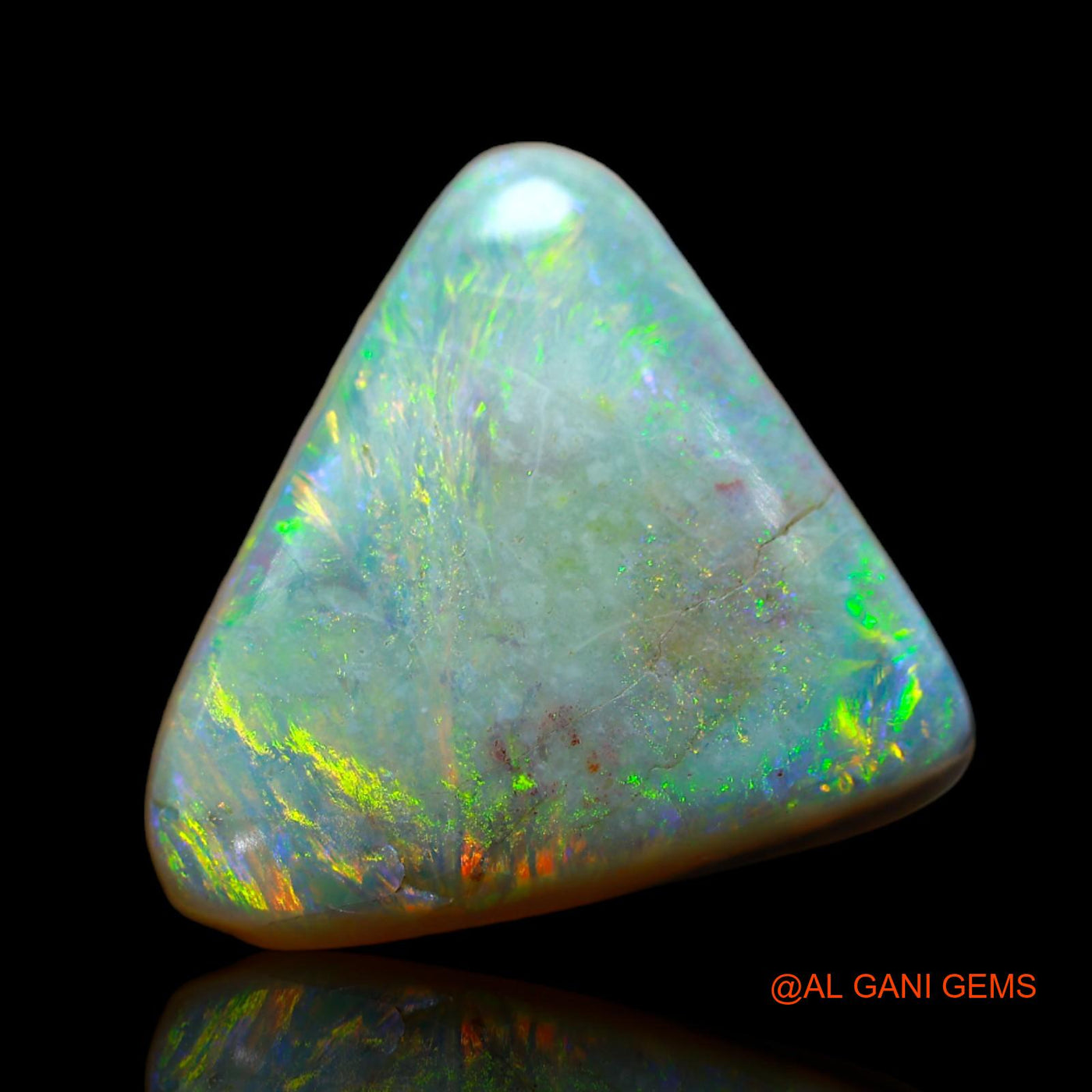 Natural Untreated Fire Opal Loose Gemstone Trillion Cabochon From Australia 9.00 Cts 18x16x5 mm AB-449