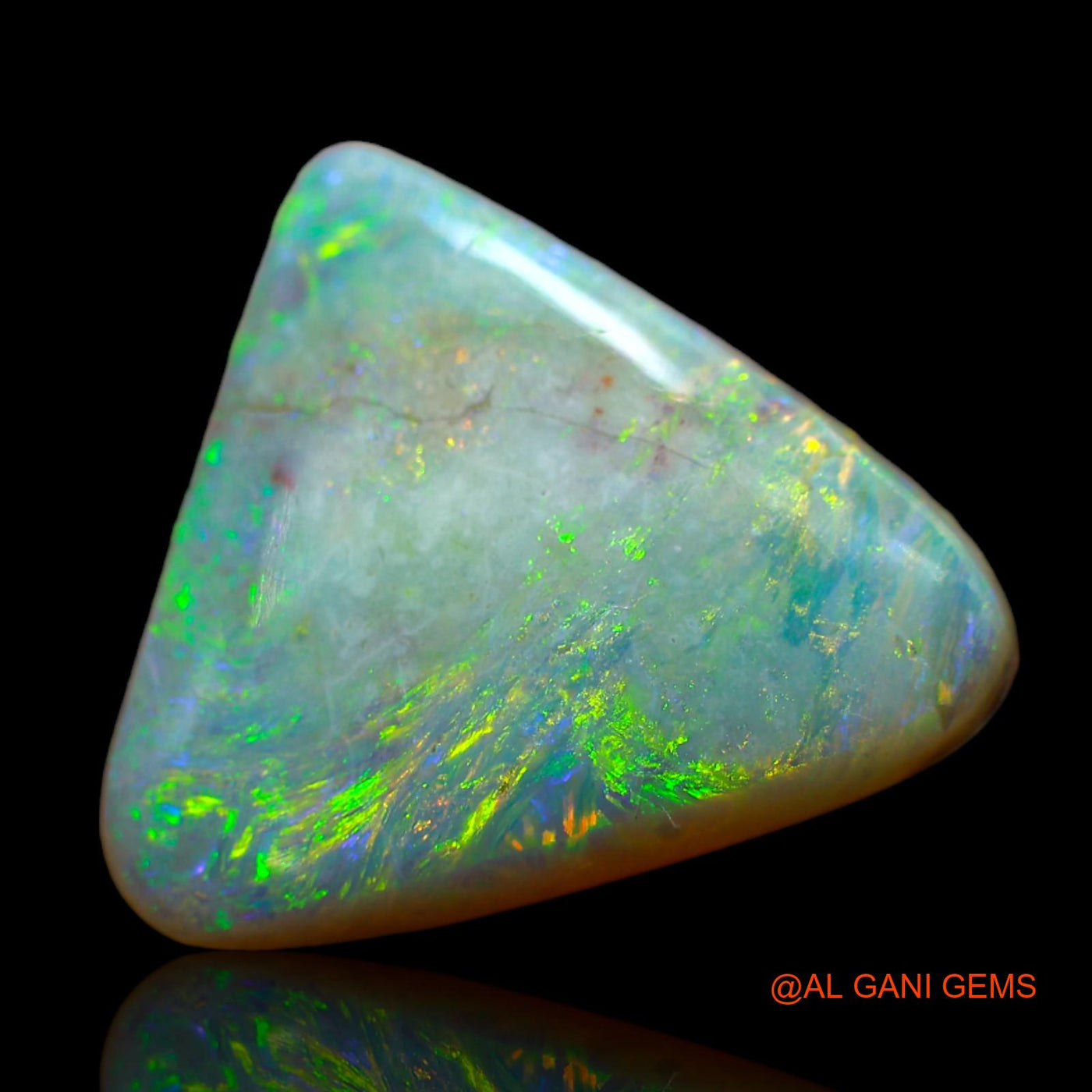 Natural Untreated Fire Opal Loose Gemstone Trillion Cabochon From Australia 9.00 Cts 18x16x5 mm AB-449