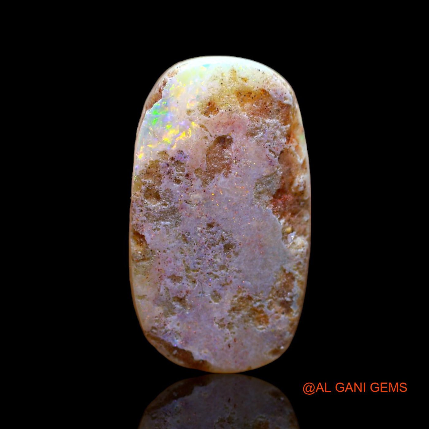 Natural Fire Opal Gemstone 6.00 Cts Loose Oval Cabochon From Australia 20x11x3 mm AB-463