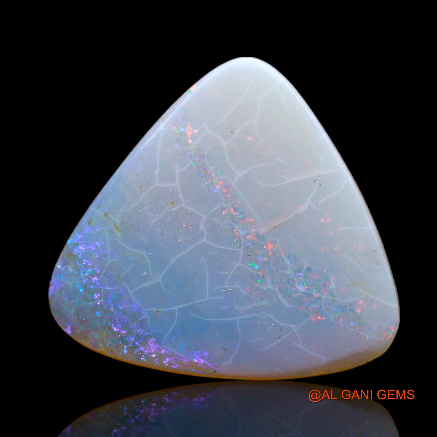 Natural Fire Opal Gemstone 4.00 Cts Loose Trillion Cabochon From Australia 16x16x2 mm AB-472