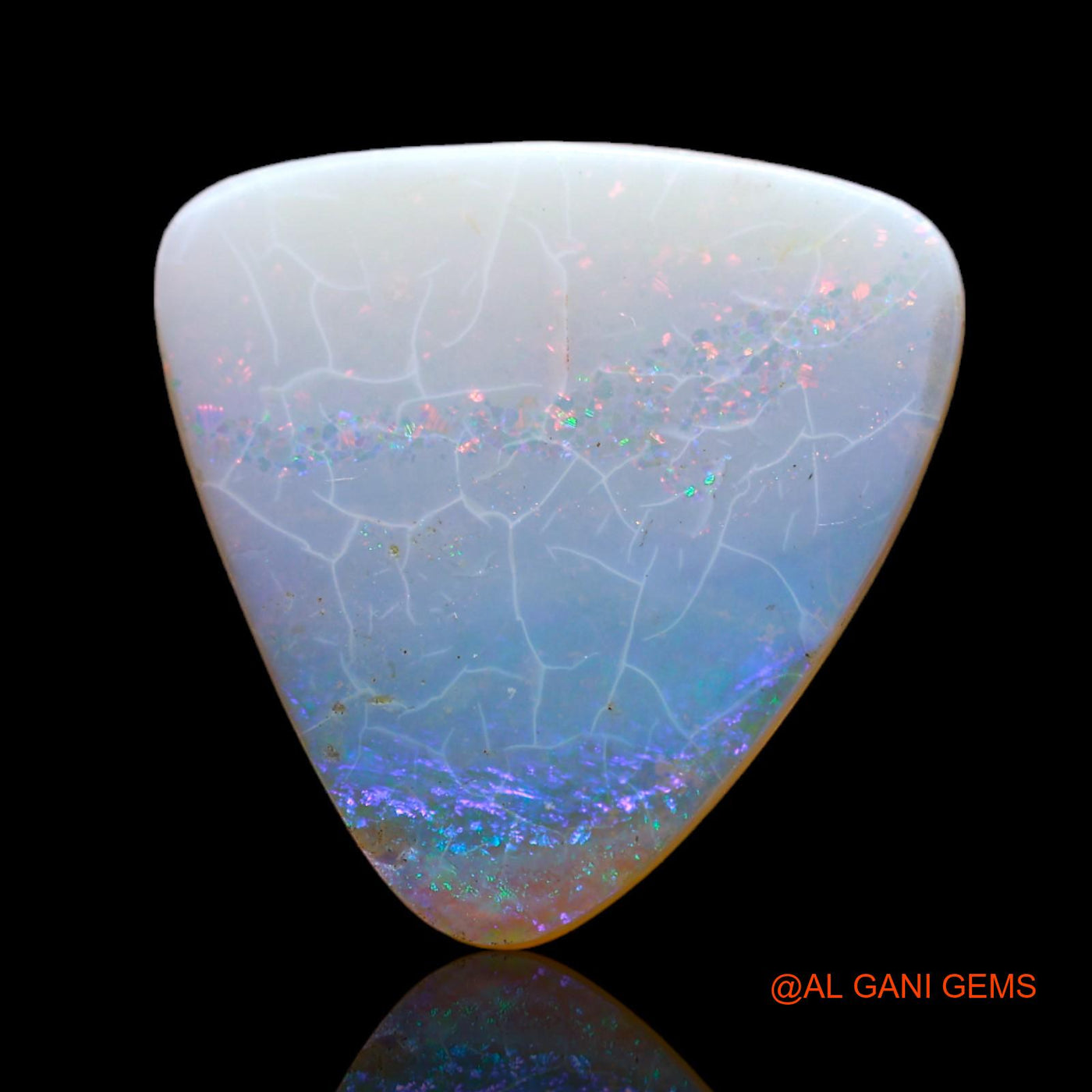 Natural Fire Opal Gemstone 4.00 Cts Loose Trillion Cabochon From Australia 16x16x2 mm AB-472