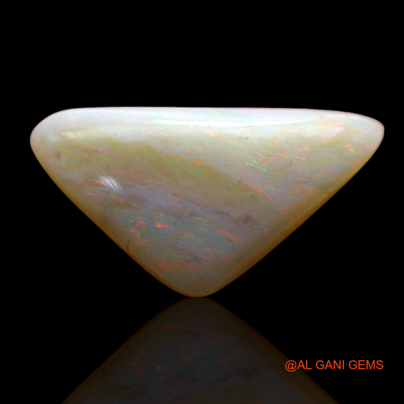 8.00 Cts Natural Australian Fire Opal Loose Gemstone Trillion Cabochon 21x11x5 mm AB-482