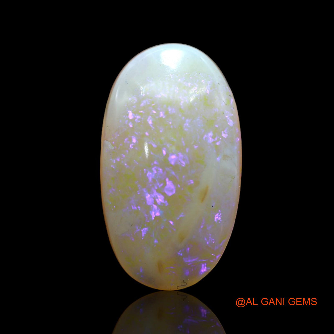 Natural Fire Opal Gemstone 8.00 Cts Loose Oval Cabochon From Australia 21x12x6 mm AB-483