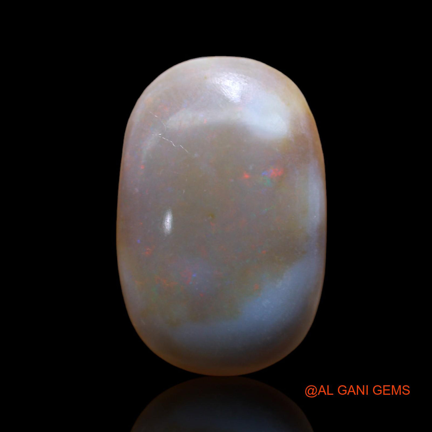 Natural Untreated Fire Opal Loose Gemstone Oval Cabochon From Australia 8.00 Cts 19x12x5 mm AB-489