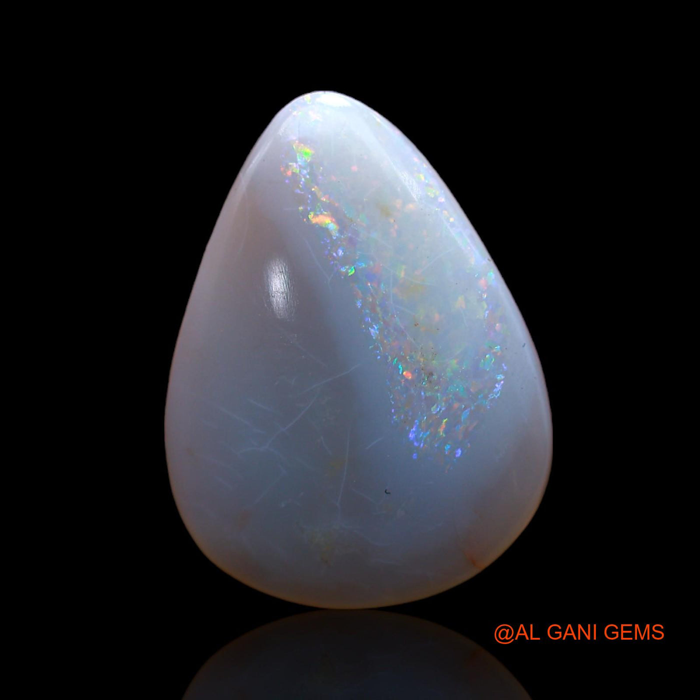 4.00 Cts Unheated Australian Fire Opal Loose Gemstone Pear Cabochon Natural 17x13x3 mm AB-499