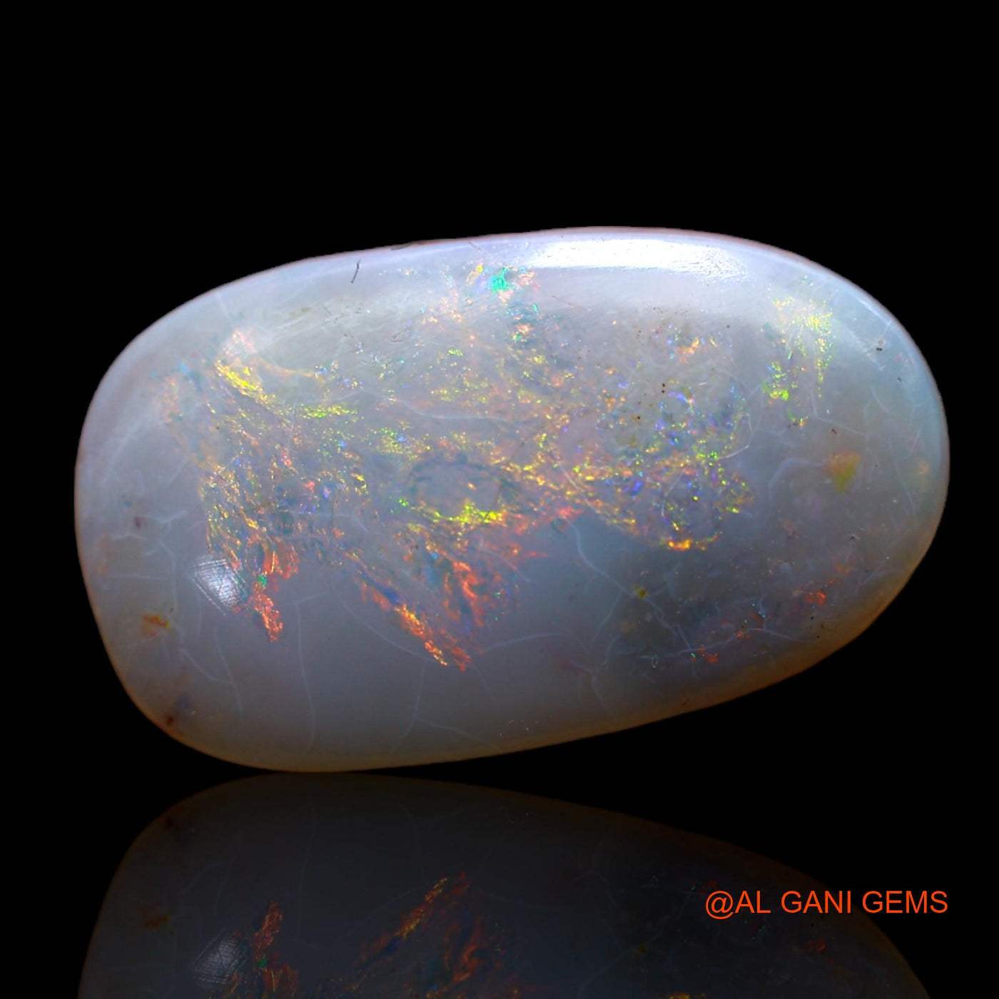 5.00 Cts Natural Australian Fire Opal Loose Gemstone Oval Cabochon 18x10x4 mm AB-508