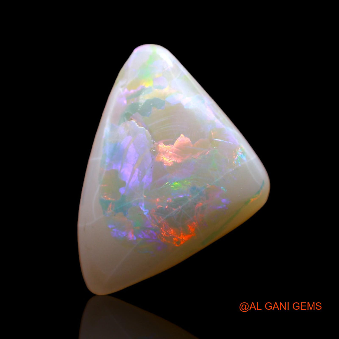 4.00 Cts Natural Australian Fire Opal Loose Gemstone Trillion Cabochon 17x12x4 mm AB-513