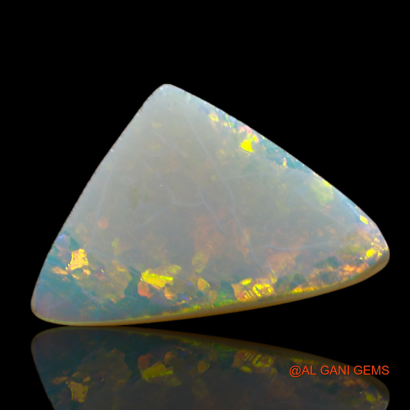 3.00 Cts Unheated Australian Fire Opal Loose Gemstone Trillion Cabochon Natural 18x13x3 mm AB-522