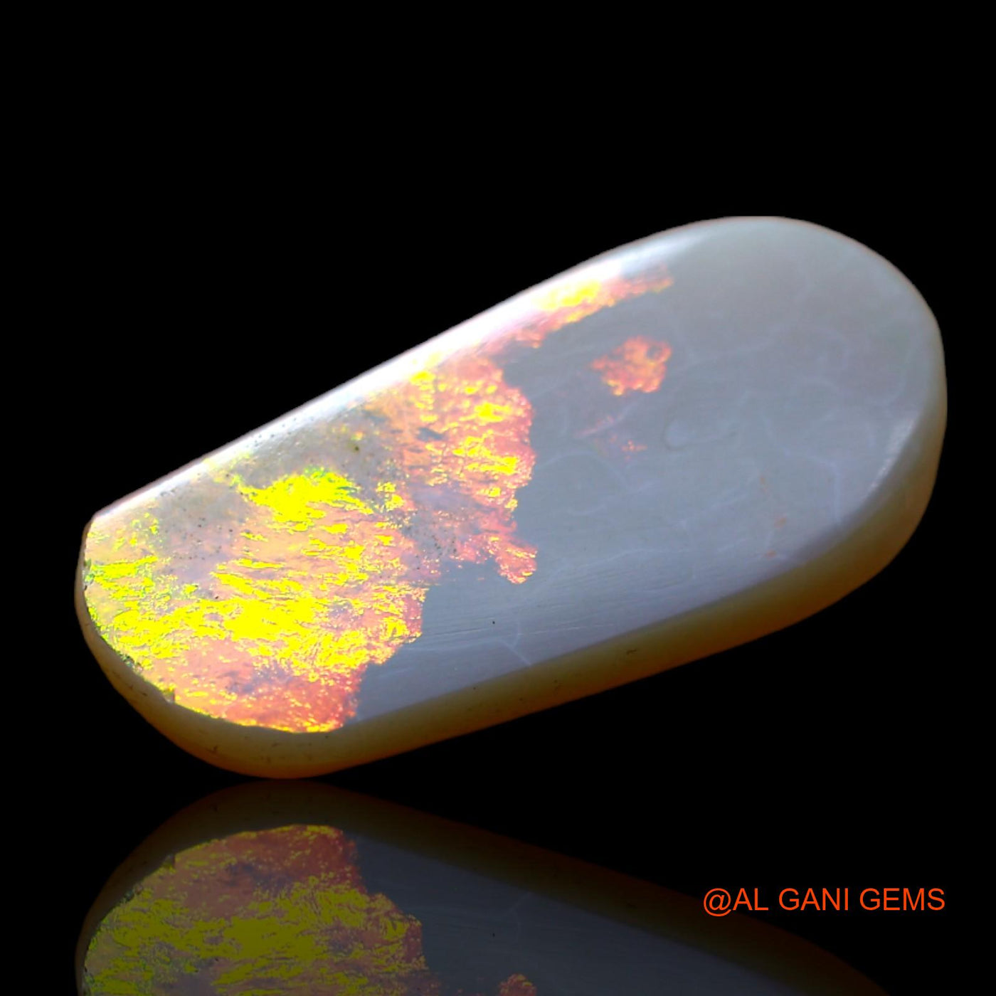 Natural Untreated Fire Opal Loose Gemstone Fancy Cabochon From Australia 5.00 Cts 20x9x3 mm AB-524