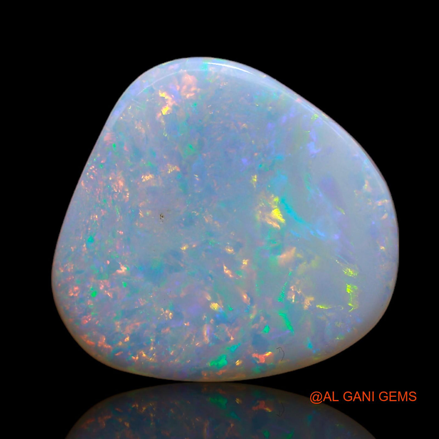 Natural Untreated Fire Opal Loose Gemstone Fancy Cabochon From Australia 5.65 Cts 16x16x3 mm AB-52