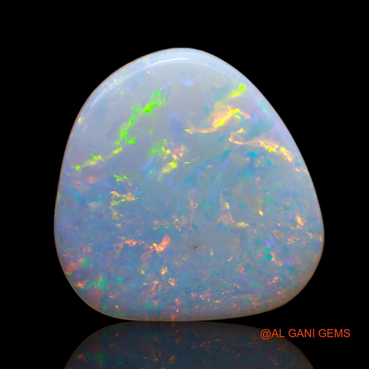Natural Untreated Fire Opal Loose Gemstone Fancy Cabochon From Australia 5.65 Cts 16x16x3 mm AB-52