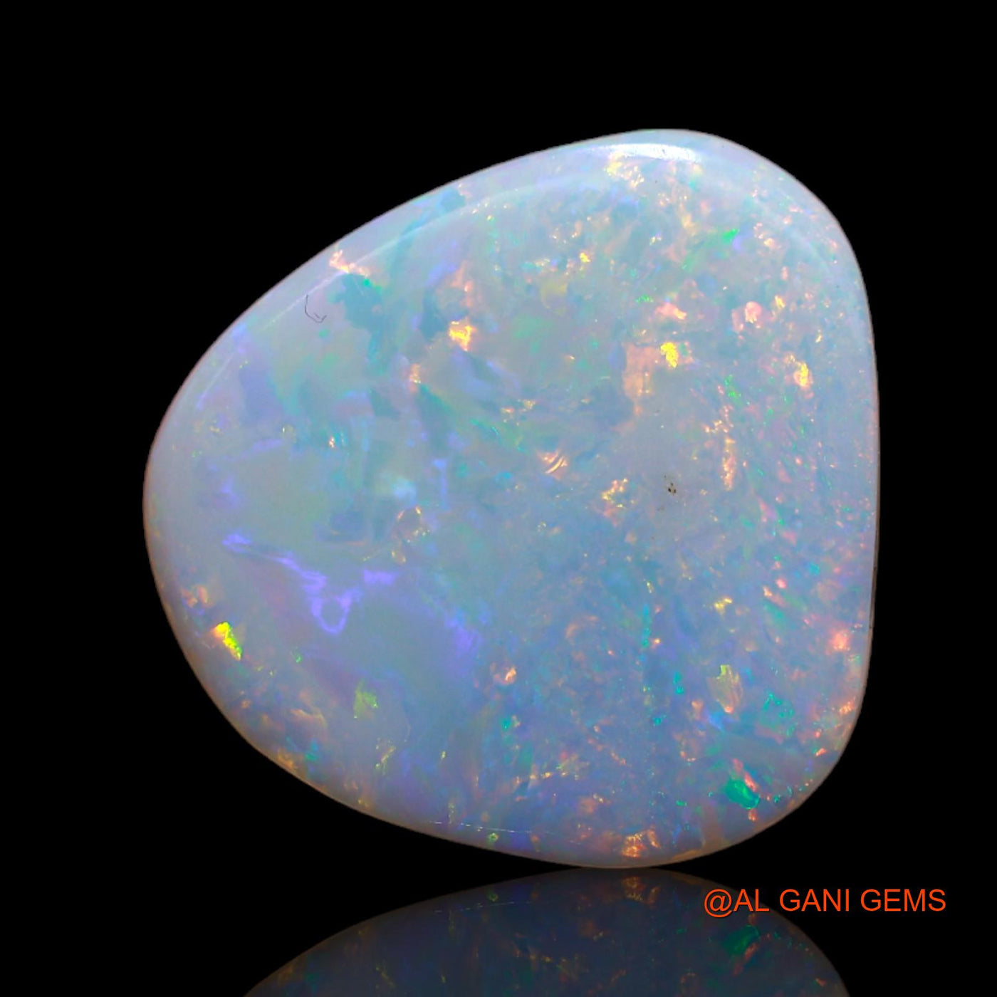 Natural Untreated Fire Opal Loose Gemstone Fancy Cabochon From Australia 5.65 Cts 16x16x3 mm AB-52