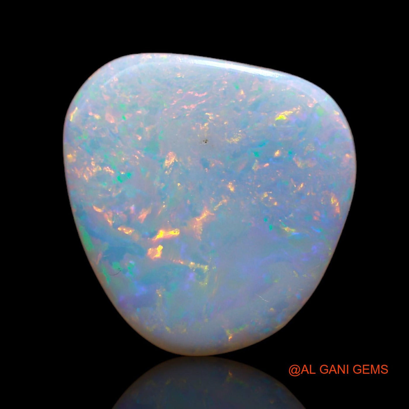 Natural Untreated Fire Opal Loose Gemstone Fancy Cabochon From Australia 5.65 Cts 16x16x3 mm AB-52