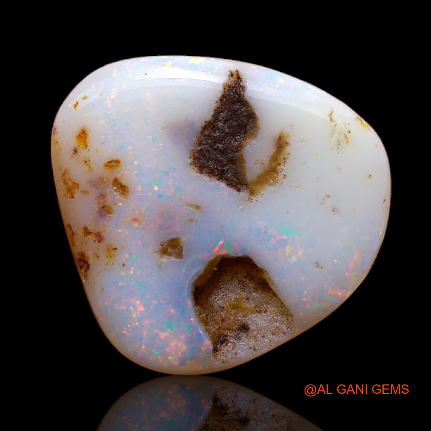 Natural Untreated Fire Opal Loose Gemstone Fancy Cabochon From Australia 5.65 Cts 16x16x3 mm AB-52