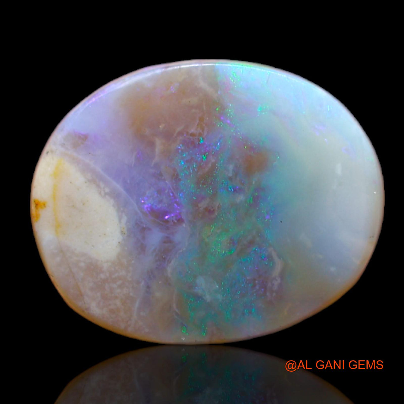 7.00 Cts Unheated Australian Fire Opal Loose Gemstone Oval Cabochon Natural 15x12x2 mm AB-531