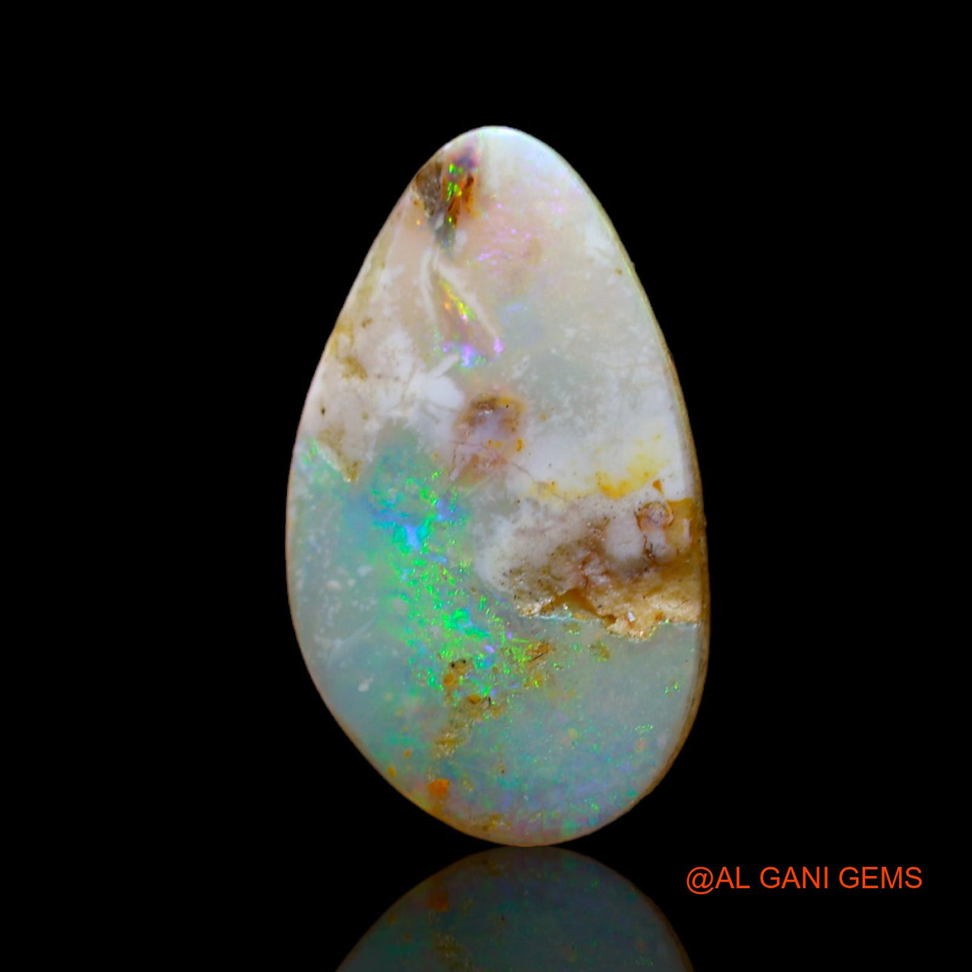 2.00 Cts Unheated Australian Fire Opal Loose Gemstone Fancy Cabochon Natural 17x10x2 mm AB-545