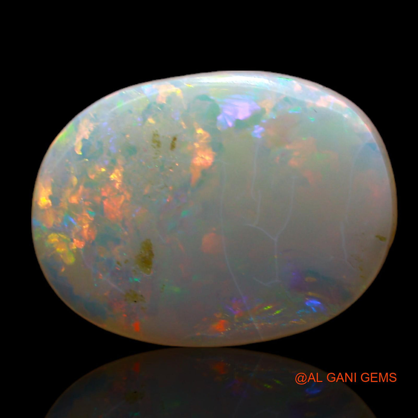 3.00 Cts Unheated Australian Fire Opal Loose Gemstone Oval Cabochon Natural 15x11x3 mm AB-550