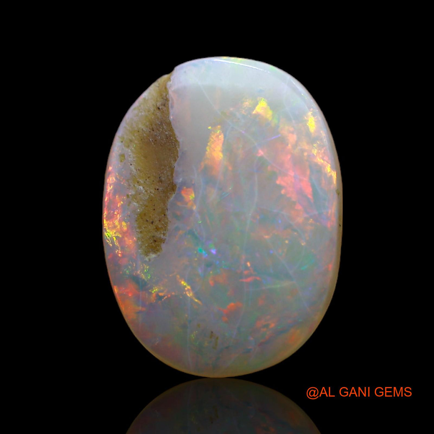 3.00 Cts Unheated Australian Fire Opal Loose Gemstone Oval Cabochon Natural 15x11x3 mm AB-550