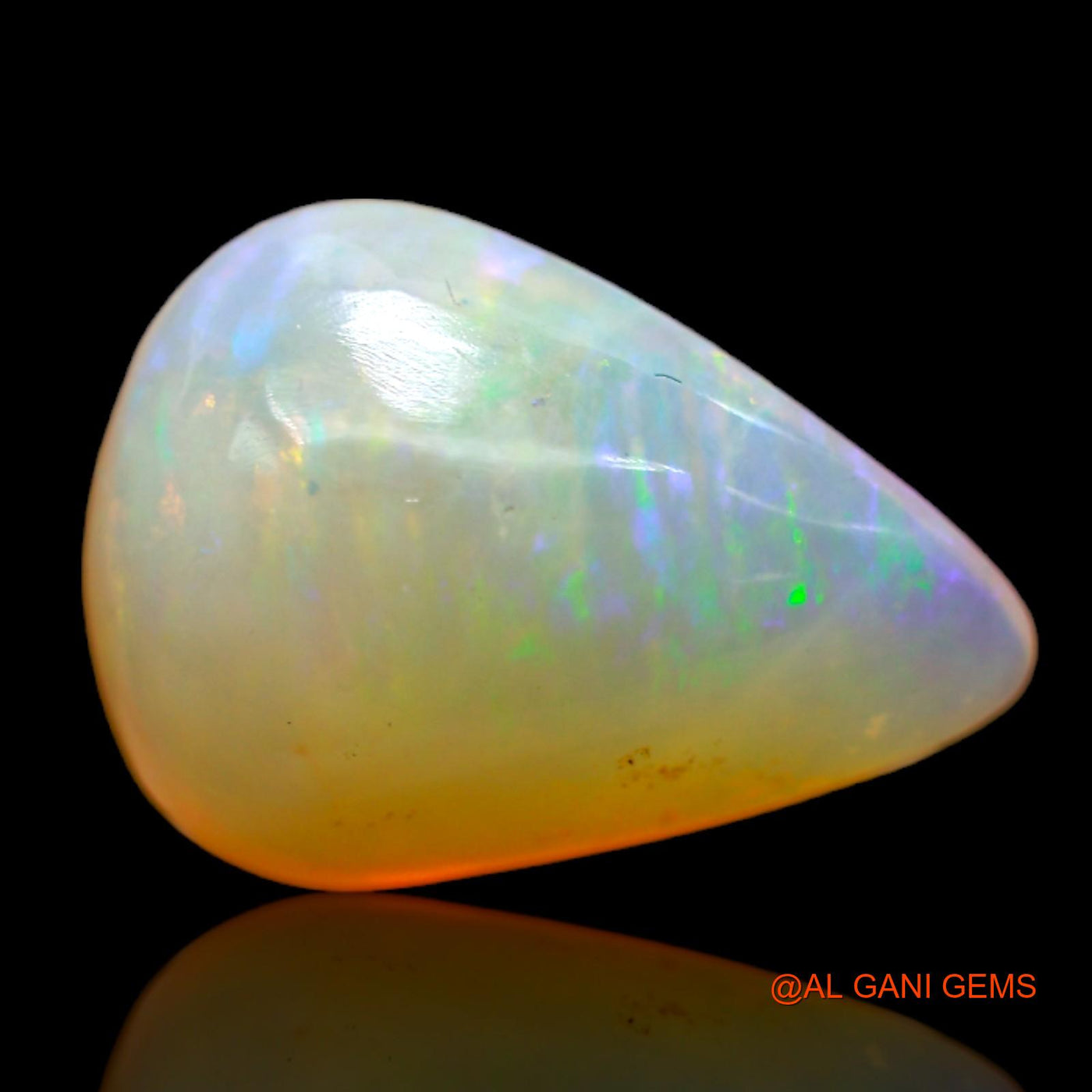 5.00 Cts Natural Australian Fire Opal Loose Gemstone Pear Cabochon 15x11x6 mm AB-552