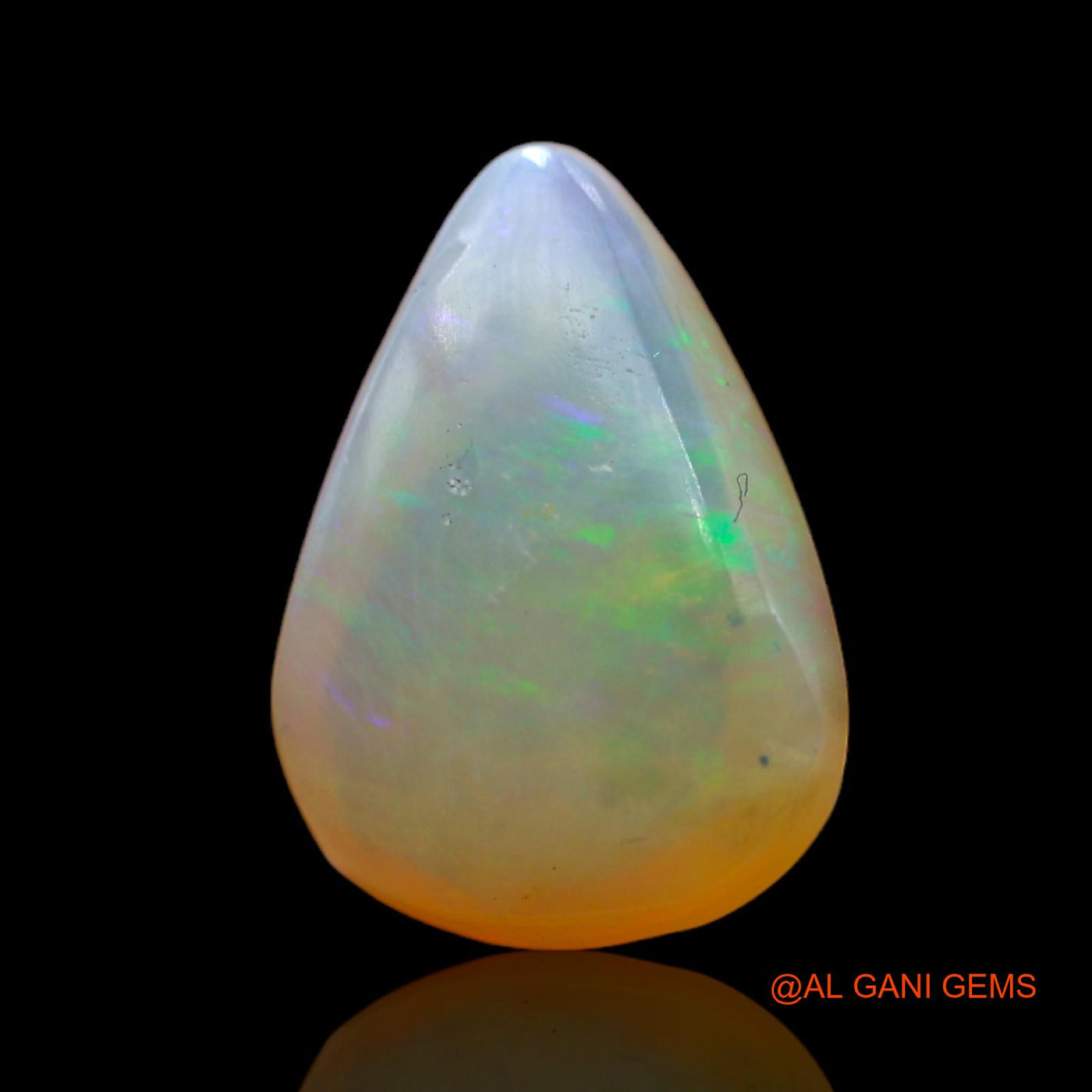 5.00 Cts Natural Australian Fire Opal Loose Gemstone Pear Cabochon 15x11x6 mm AB-552